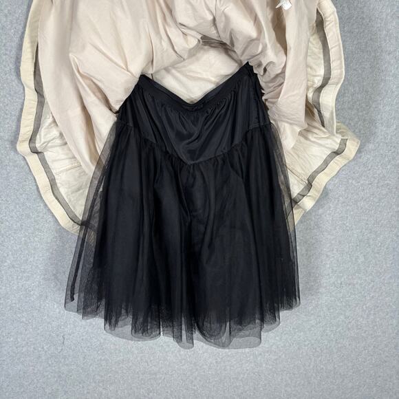 Banana Republic Dress 4P Cream Velvet Suede‎ Neutral Tulle Party Witchy Whimsy - Picture 4 of 13